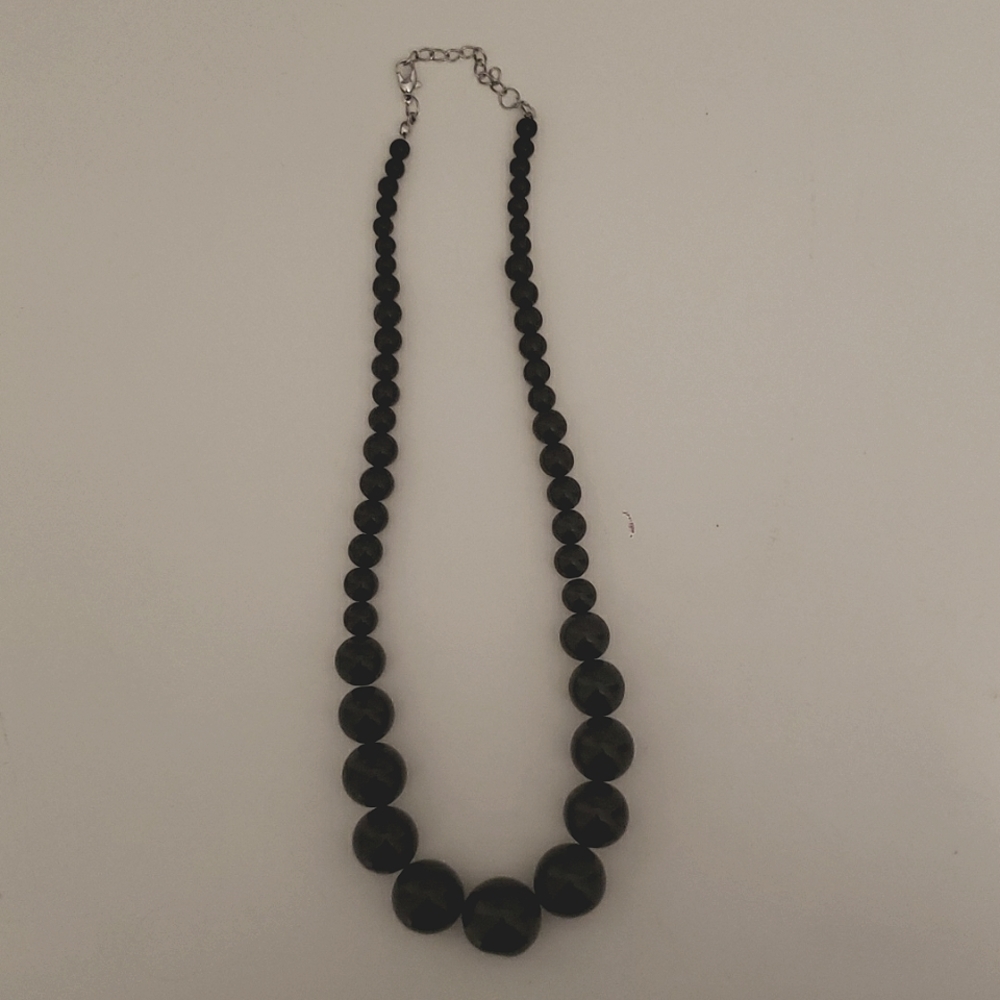 Black Faux Pearl Necklace